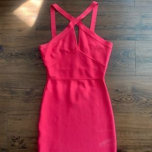 BCBG HOT PINK BANDAGE DRESS